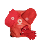 Kit Croce Rossa (Zuccotto + scaldacollo + guanti pile + sacca)